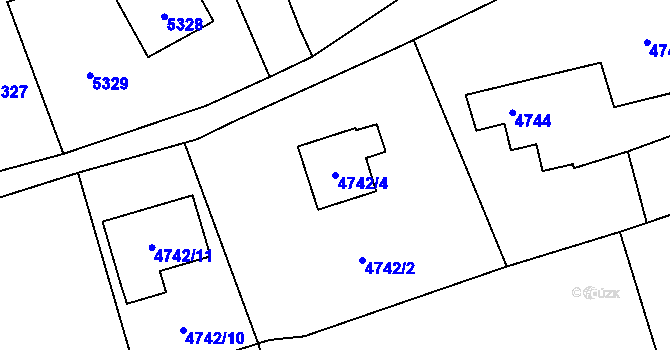 Parcela st. 4742/4 v KÚ Místek, Katastrální mapa