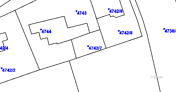 Parcela st. 4742/7 v KÚ Místek, Katastrální mapa