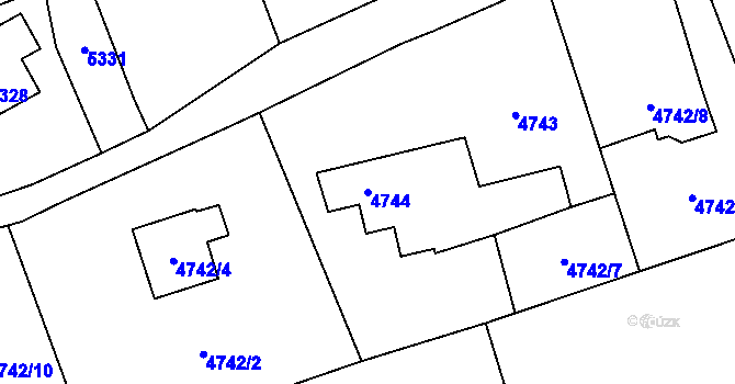 Parcela st. 4744 v KÚ Místek, Katastrální mapa