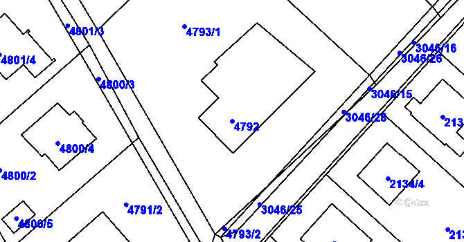Parcela st. 4792 v KÚ Místek, Katastrální mapa