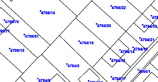Parcela st. 4794/18 v KÚ Místek, Katastrální mapa