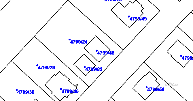 Parcela st. 4799/48 v KÚ Místek, Katastrální mapa