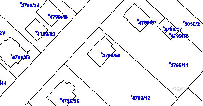 Parcela st. 4799/56 v KÚ Místek, Katastrální mapa