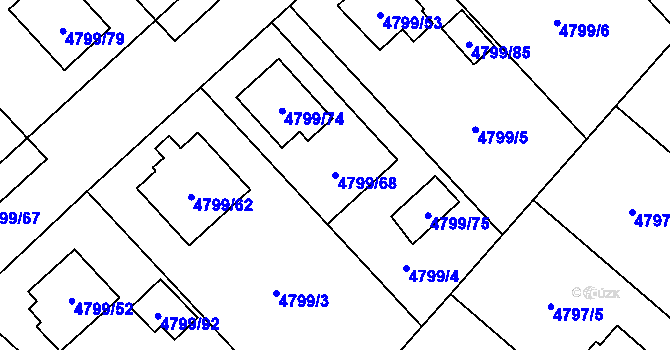 Parcela st. 4799/68 v KÚ Místek, Katastrální mapa