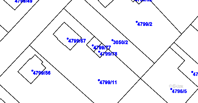 Parcela st. 4799/78 v KÚ Místek, Katastrální mapa
