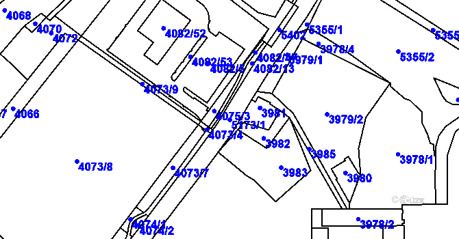 Parcela st. 5173/1 v KÚ Místek, Katastrální mapa