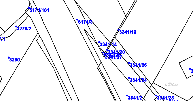 Parcela st. 5174/111 v KÚ Místek, Katastrální mapa