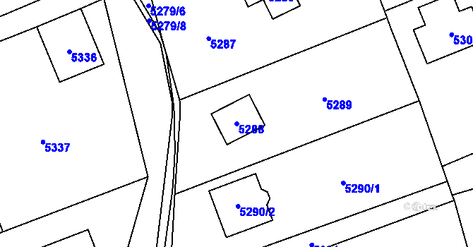 Parcela st. 5288 v KÚ Místek, Katastrální mapa
