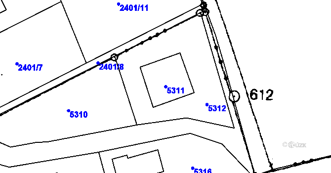 Parcela st. 5311 v KÚ Místek, Katastrální mapa