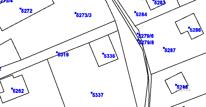 Parcela st. 5336 v KÚ Místek, Katastrální mapa