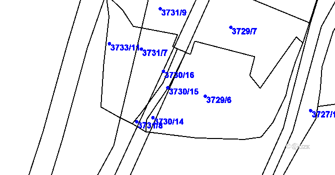 Parcela st. 3730/15 v KÚ Místek, Katastrální mapa