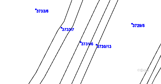 Parcela st. 3731/6 v KÚ Místek, Katastrální mapa