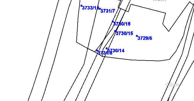 Parcela st. 3731/8 v KÚ Místek, Katastrální mapa