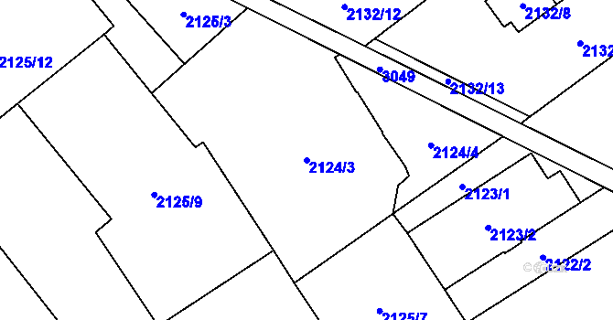 Parcela st. 2124/3 v KÚ Místek, Katastrální mapa