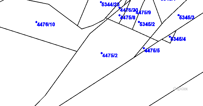 Parcela st. 4475/2 v KÚ Místek, Katastrální mapa