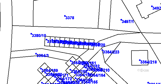 Parcela st. 3380/18 v KÚ Místek, Katastrální mapa