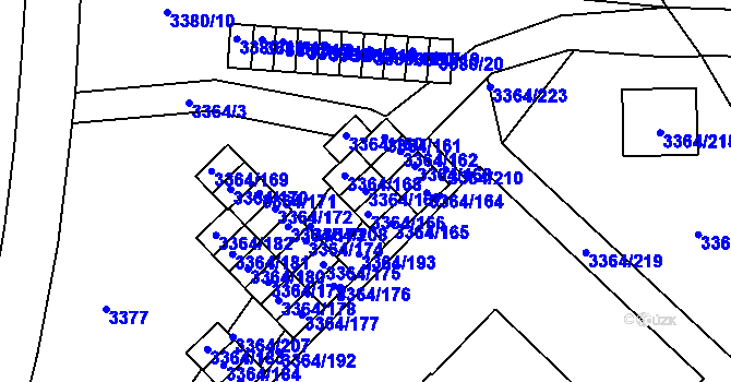 Parcela st. 3364/167 v KÚ Místek, Katastrální mapa