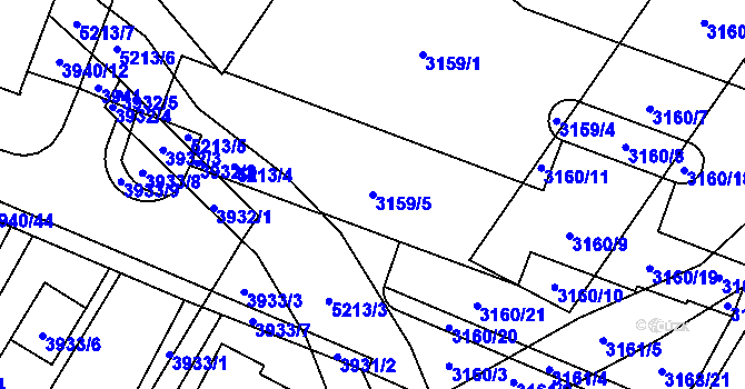 Parcela st. 3159/5 v KÚ Místek, Katastrální mapa