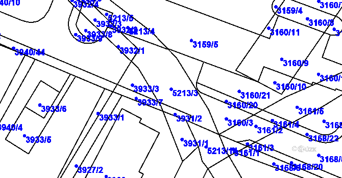 Parcela st. 5213/3 v KÚ Místek, Katastrální mapa