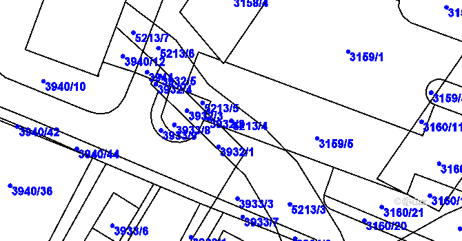 Parcela st. 5213/4 v KÚ Místek, Katastrální mapa