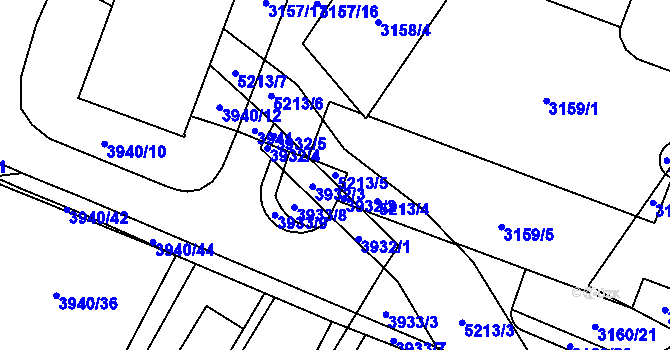Parcela st. 5213/5 v KÚ Místek, Katastrální mapa