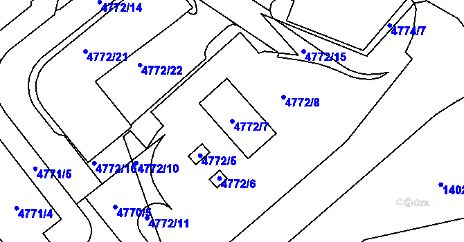 Parcela st. 4772/7 v KÚ Místek, Katastrální mapa