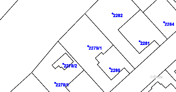 Parcela st. 2279/1 v KÚ Místek, Katastrální mapa
