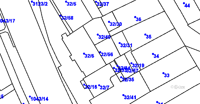 Parcela st. 32/56 v KÚ Místek, Katastrální mapa
