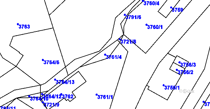 Parcela st. 3761/4 v KÚ Místek, Katastrální mapa