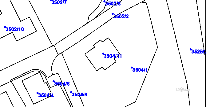 Parcela st. 3504/11 v KÚ Místek, Katastrální mapa