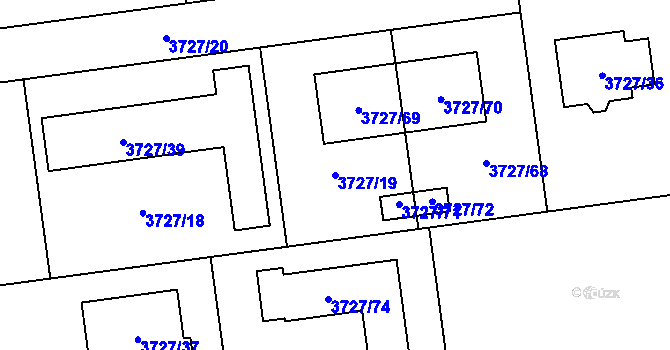 Parcela st. 3727/19 v KÚ Místek, Katastrální mapa