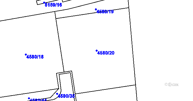 Parcela st. 4580/20 v KÚ Místek, Katastrální mapa