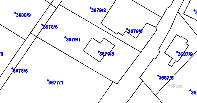 Parcela st. 3679/8 v KÚ Místek, Katastrální mapa