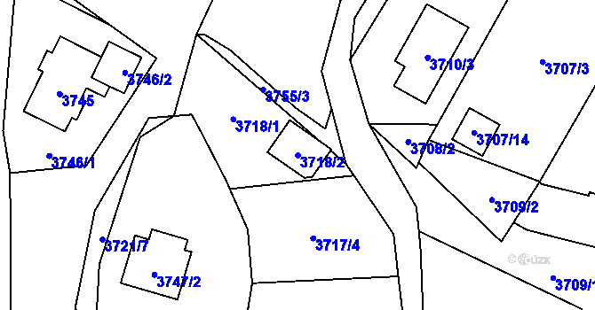 Parcela st. 3718/2 v KÚ Místek, Katastrální mapa