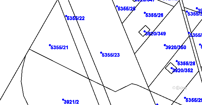Parcela st. 5355/23 v KÚ Místek, Katastrální mapa