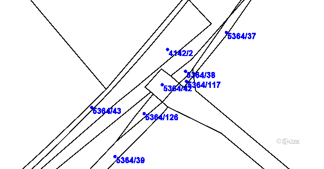 Parcela st. 5364/42 v KÚ Místek, Katastrální mapa