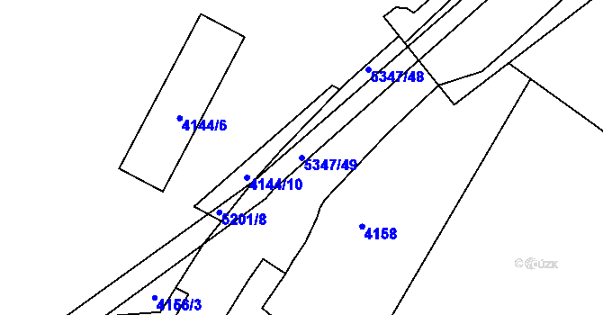 Parcela st. 5347/49 v KÚ Místek, Katastrální mapa