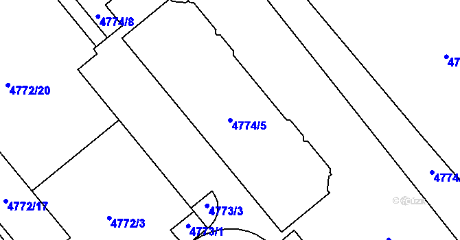 Parcela st. 4774/5 v KÚ Místek, Katastrální mapa