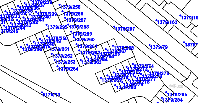 Parcela st. 1379/266 v KÚ Místek, Katastrální mapa