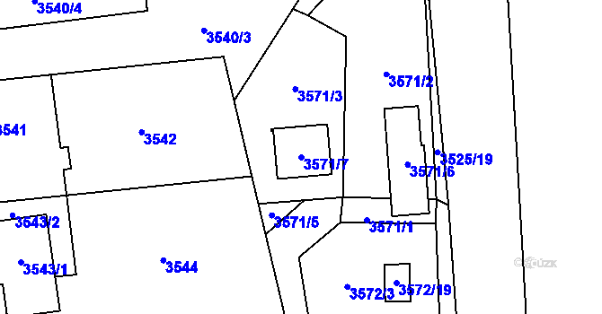 Parcela st. 3571/7 v KÚ Místek, Katastrální mapa