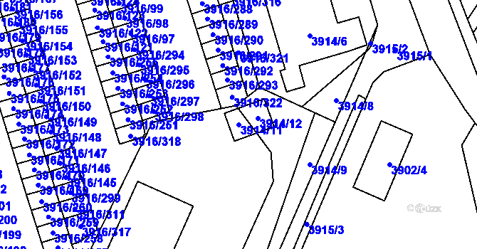 Parcela st. 3914/11 v KÚ Místek, Katastrální mapa