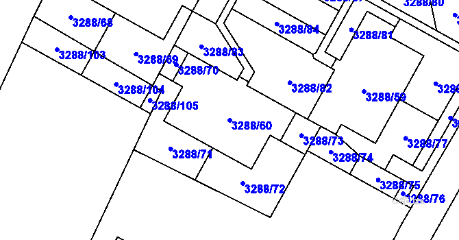 Parcela st. 3288/60 v KÚ Místek, Katastrální mapa