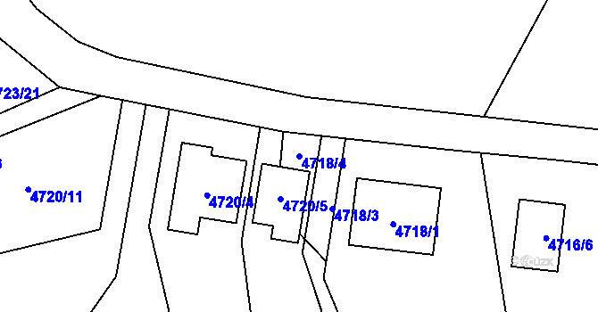 Parcela st. 4718/4 v KÚ Místek, Katastrální mapa