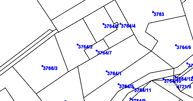 Parcela st. 3764/7 v KÚ Místek, Katastrální mapa