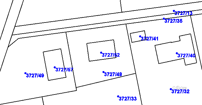 Parcela st. 3727/52 v KÚ Místek, Katastrální mapa