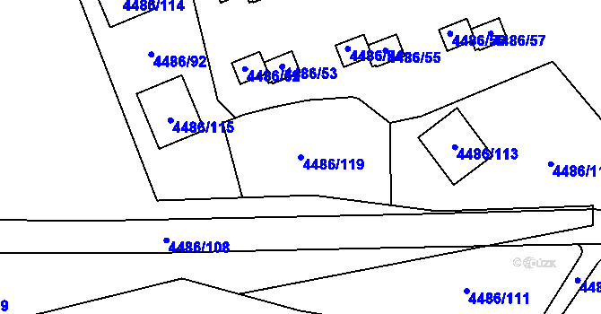 Parcela st. 4486/119 v KÚ Místek, Katastrální mapa