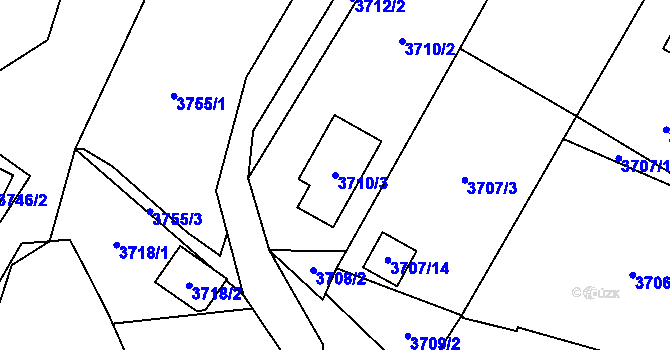 Parcela st. 3710/3 v KÚ Místek, Katastrální mapa