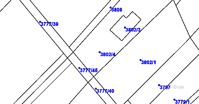 Parcela st. 3802/4 v KÚ Místek, Katastrální mapa