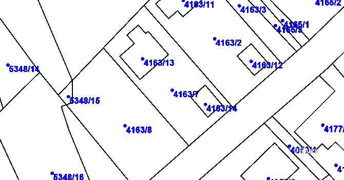 Parcela st. 4163/7 v KÚ Místek, Katastrální mapa