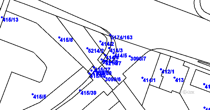 Parcela st. 414/4 v KÚ Místek, Katastrální mapa